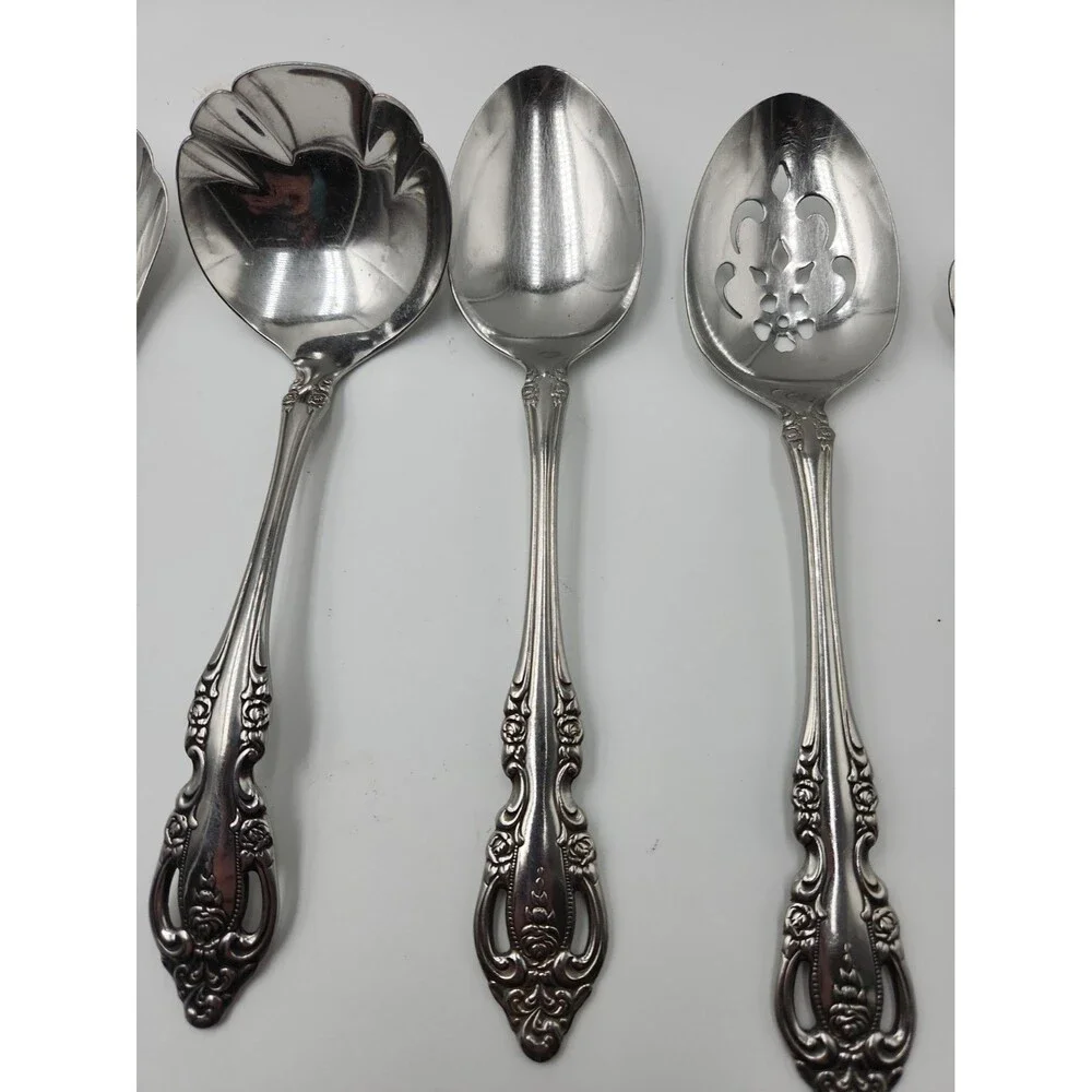 Oneida Community Brahms 8 Piece Hostess Set Serving Stainless Steel Flatware